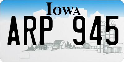 IA license plate ARP945