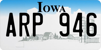 IA license plate ARP946