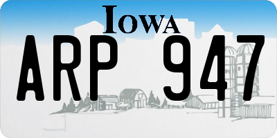 IA license plate ARP947