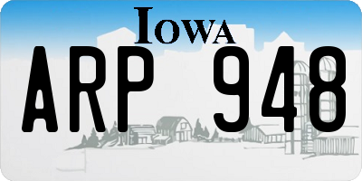 IA license plate ARP948