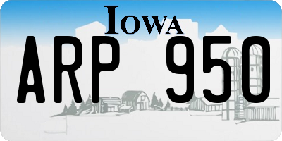 IA license plate ARP950
