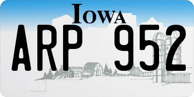 IA license plate ARP952
