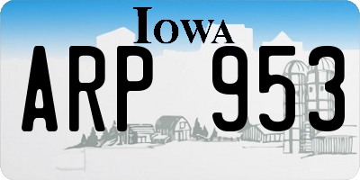 IA license plate ARP953