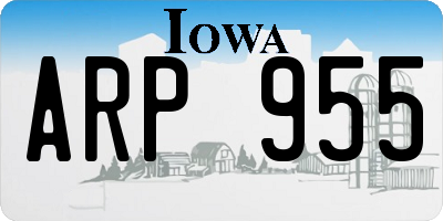 IA license plate ARP955