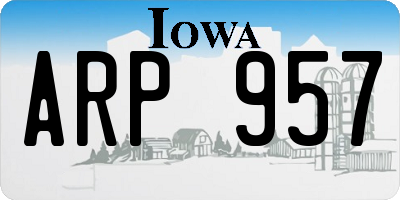 IA license plate ARP957