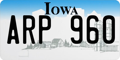 IA license plate ARP960