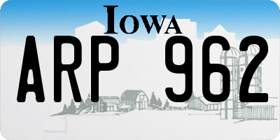 IA license plate ARP962