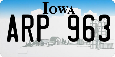 IA license plate ARP963