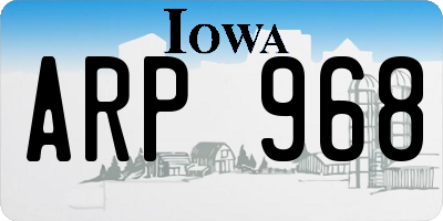 IA license plate ARP968