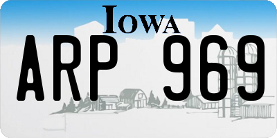 IA license plate ARP969