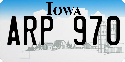 IA license plate ARP970