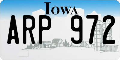 IA license plate ARP972