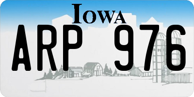 IA license plate ARP976