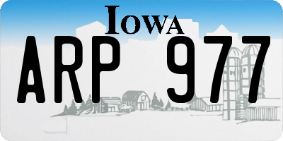 IA license plate ARP977