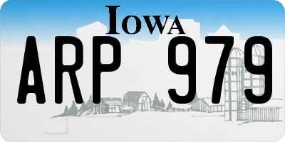 IA license plate ARP979