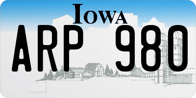 IA license plate ARP980