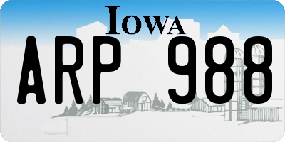 IA license plate ARP988