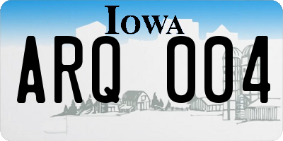 IA license plate ARQ004