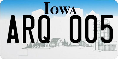 IA license plate ARQ005