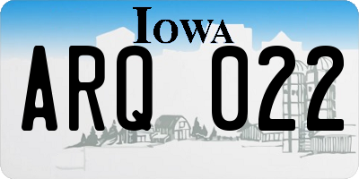 IA license plate ARQ022