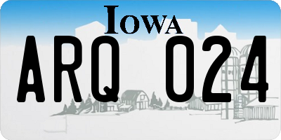 IA license plate ARQ024