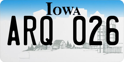 IA license plate ARQ026