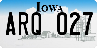 IA license plate ARQ027