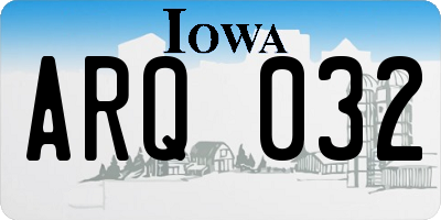 IA license plate ARQ032