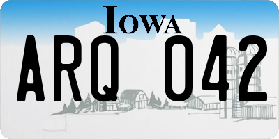 IA license plate ARQ042