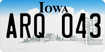 IA license plate ARQ043