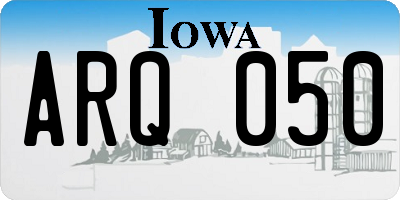 IA license plate ARQ050