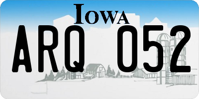 IA license plate ARQ052