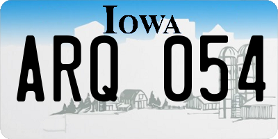IA license plate ARQ054