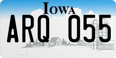 IA license plate ARQ055