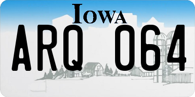 IA license plate ARQ064