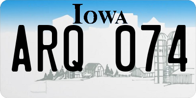 IA license plate ARQ074