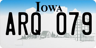 IA license plate ARQ079