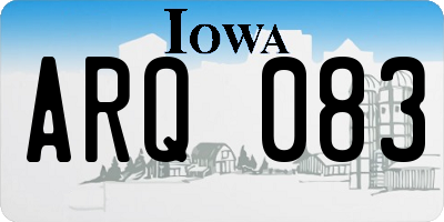 IA license plate ARQ083