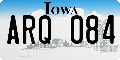 IA license plate ARQ084