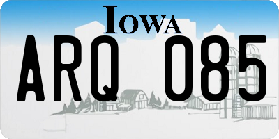 IA license plate ARQ085