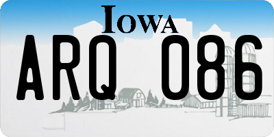 IA license plate ARQ086