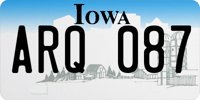 IA license plate ARQ087