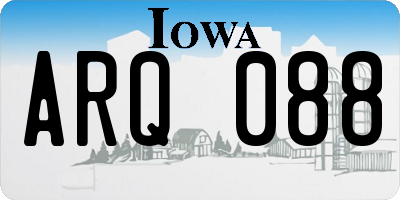 IA license plate ARQ088