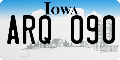 IA license plate ARQ090