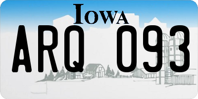 IA license plate ARQ093