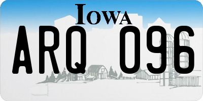 IA license plate ARQ096