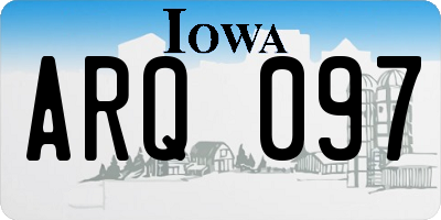 IA license plate ARQ097