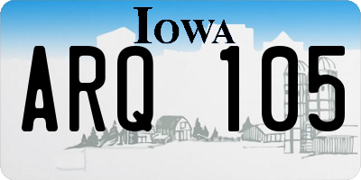 IA license plate ARQ105