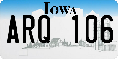 IA license plate ARQ106