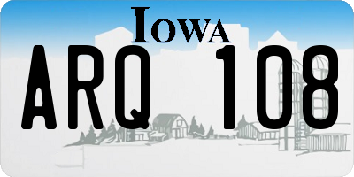 IA license plate ARQ108